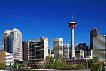 City skyline and Calgary Tower, Calgary, Alberta, Canada, North America