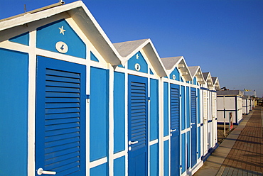 Beach huts, Riccione, Adriatic coast, Emilia-Romagna, Italy, Europe