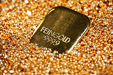 Gold ingot, Frankfurt, Germany, Europe