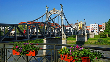 Salzach Bridge, Laufen on Salzach River, Upper Bavaria, Bavaria, Germany, Europe