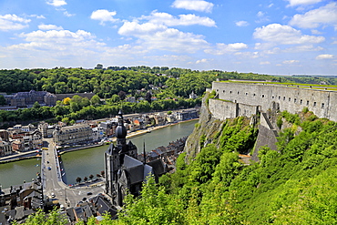 Citadel of Dinant on Meuse River, Dinant, Province of Namur, Wallonia, Belgium, Europe