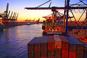 Container Terminal Waltershof, Harbour of Hamburg, Hamburg, Germany, Europe