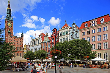 Town Hall of Rechtstadt District on Long Market in Gdansk, Gdansk, Pomerania, Poland, Europe