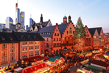 Christmas Fair on Roemerberg Square, Frankfurt am Main, Hesse, Germany, Europe