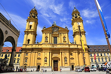 Theatiner Church on Odeonsplatz Square, Munich, Upper Bavaria, Bavaria, Germany, Europe