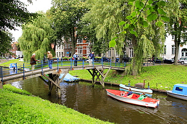 Urban Canal in Friedrichstadt, Eider, Schleswig-Holstein, Germany, Europe