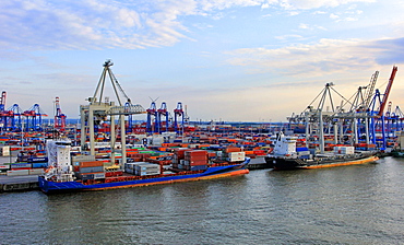 Container Terminal Burchardkai, Harbour of Hamburg, Germany, Europe