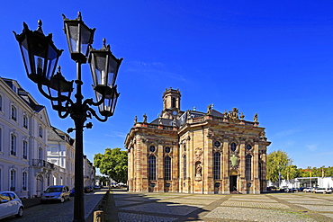 Ludwigsplatz Square and Church of St. Ludwig in Saarbrucken, Saarland, Germany, Europe