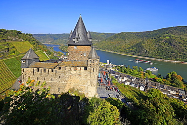 Stahleck Castle near Bacharach, Rhine Valley, Rhineland-Palatinate, Germany, Europe