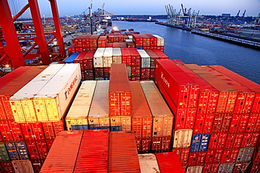 Container Terminal, harbour of Hamburg, Germany, Europe