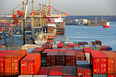 Container Terminal, harbour of Hamburg, Germany, Europe