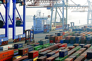 Container Terminal, harbour of Hamburg, Germany, Europe