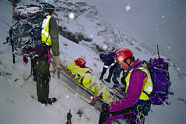 Mountain rescue, Snowdonia National Park, Wales, United Kingdom, Europe