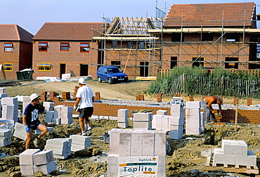 Building site for new homes, Milton Keynes, Buckinghamshire, England, United Kingdom, Europe