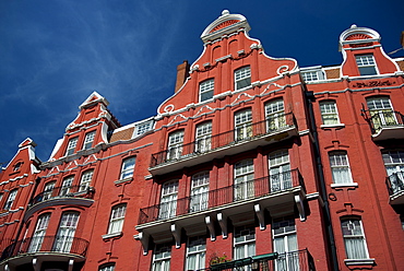 Facade of 19th Century terraced apartments in Cabell Road, Marylebone, London, England, United Kingdom, Europe