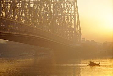 The Howrah Bridge over the Hugli River, Calcutta, West Bengal, India