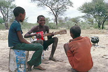 Bushman boys, Kalahari, Botswana, Africa