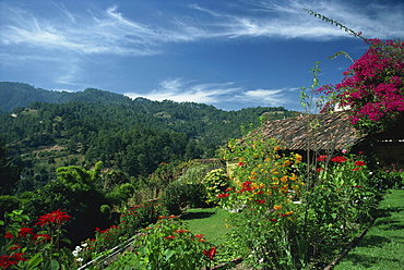 Landscape of hills at Chichicastenango in Guatemala, Central America