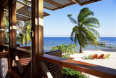 View from restaurant, Rum Point Inn, Placencia, Belize, Central America