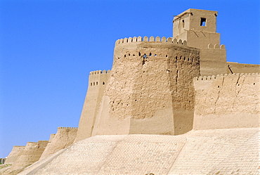 Khiva, old city walls by West Gate, Uzbekistan, Central Asia