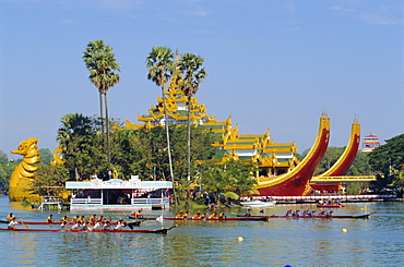 Royal Lakes annual boat race, Yangon, Myanmar, Asia