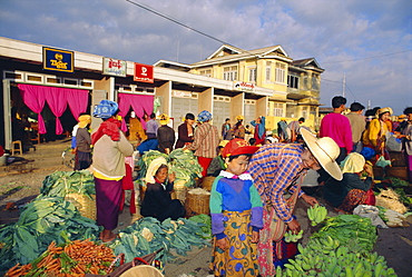 Taunggyi vegetable market, Myanmar, Asia