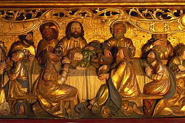 Altar detail by Master Pavol of Levoca, in Gothic church, Spisska Sobota, Slovakia, Europe