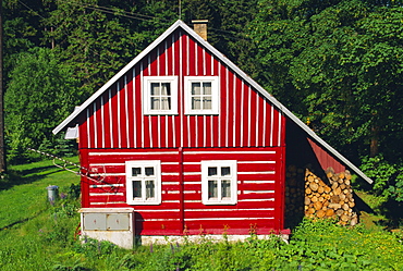 Wooden house in Harrachov, East Bohemia, Czech Republic, Europe