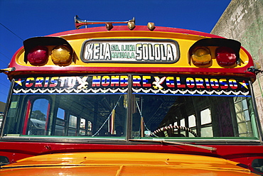 Local bus, formerly a U.S. school bus, Solola, Guatemala, Central America