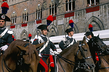 Opening parade, Palio horse race, Siena, Tuscany, Italy, Europe