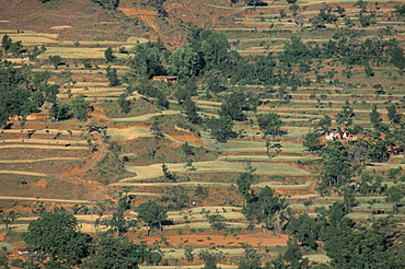 Terraced village near Miandam, Swat Valley, Pakistan, Asia