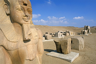 Archaeological site occupied from the reign of Ramses II to Ptolemaic times, Tanis, Delta area, Egypt, North Africa, Africa