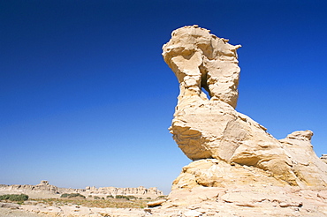 Sphinx rock, near Dakhla oasis, Western Desert, Egypt, North Africa, Africa