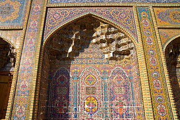 Late 19th century tiling at Nasir-al Molk Mosque, Shiraz, Iran, Middle East