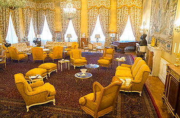 Sitting room, White Palace, the last Shah's Summer Palace, Sa'ad Abad, Tehran, Iran, Middle East