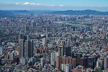 Taipei cityscape as seen from Taipei 101, the world's eighth tallest building at 1667 ft, Taipei, Taiwan, Asia