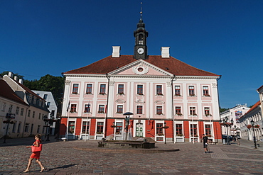 Pink Town Hall, Town Hall Square, Tartu, Estonia, Europe