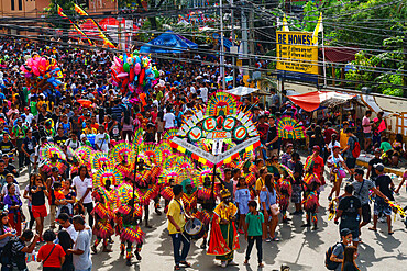 Lezo Tribe leading a procession at the annual Ati-Atihan Festival, Kalibo Island, Philippines, Southeast Asia, Asia