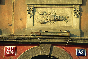 Lobster house sign, Nerudova, Mala Strana, Prague, Czech Republic, Europe