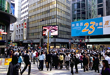 Busy street, Central, Hong Kong Island, Hong Kong, China, Asia