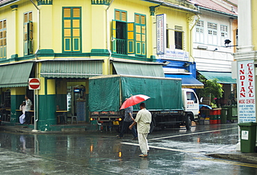 Rain storm, Little India, Singapore, South East Asia