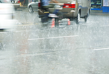 Rainstorm, blurred motion, Singapore, South East Asia
