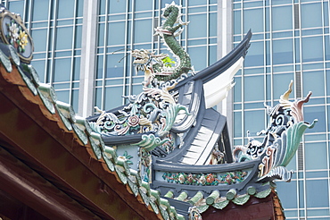 Temple roof detail, Thian Hock Keng Temple, Chinatown, Singapore, South East Asia