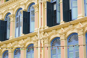 Colourful shutters, Chinatown, Singapore, South East Asia