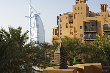 Burj Al Arab Hotel and Madinat Jumeirah Hotel, Dubai, United Arab Emirates, Middle East