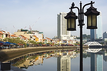 Early morning, Boat Quay, Singapore, Southeast Asia, Asia