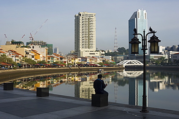 Early morning, Boat Quay, Singapore, Southeast Asia, Asia