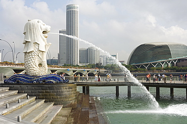 The Merlion, the national symbol, Singapore, Southeast Asia, Asia