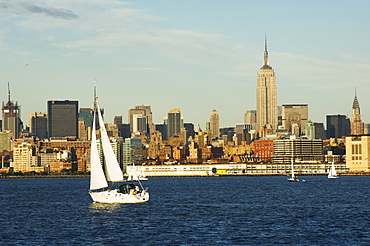 The Empire State Building and Midtown Manhattan Skyline across the Hudson River, New York City, New York, United States of America, North America