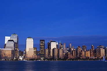 Lower Manhattan skyline across the Hudson River, New York City, New York, United States of America, North America